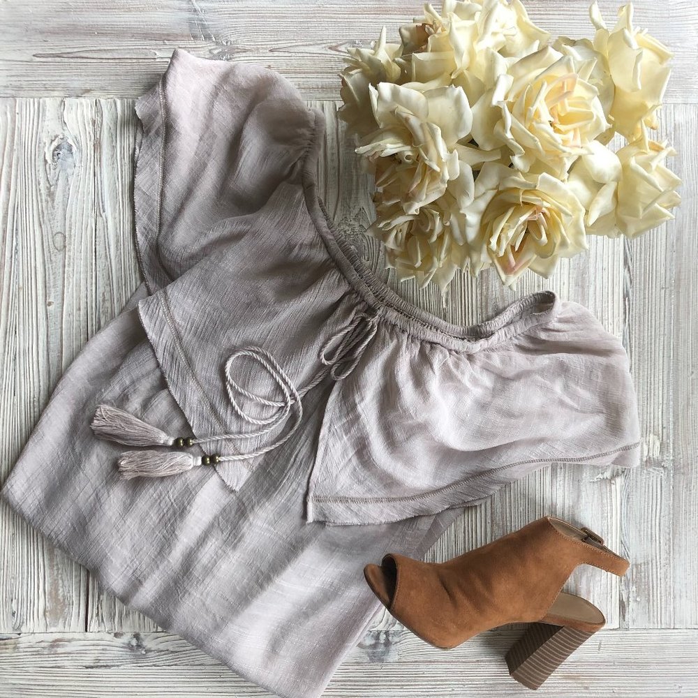 wishlist peasant fringe mini dress w/tassels